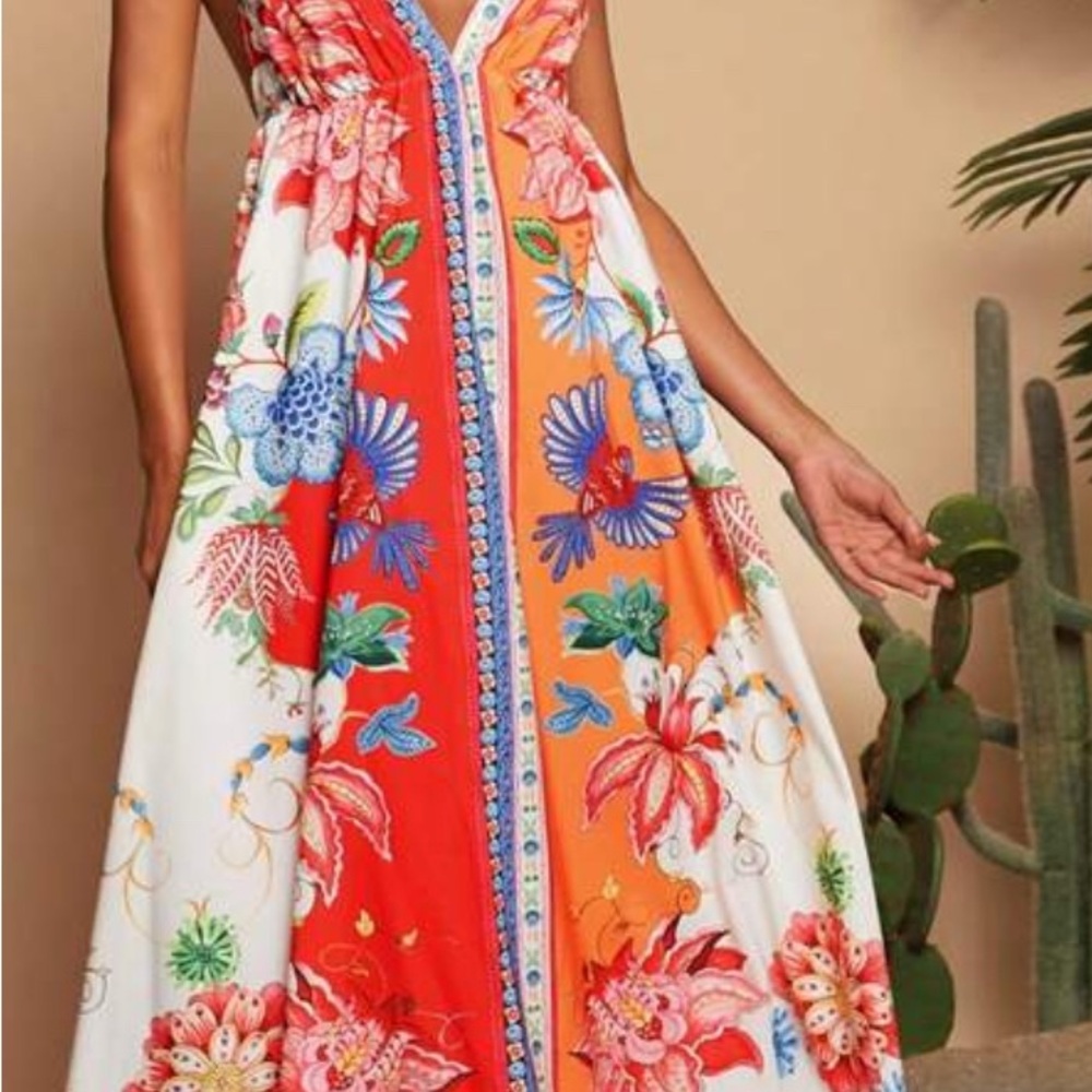 Floral Multicolor Maxi Dress